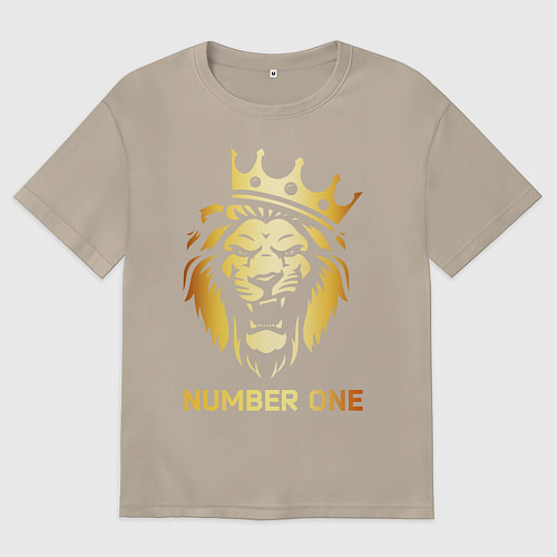 Женская футболка оверсайз ЗОЛОТОЙ ЛЕВ / Миндальный – фото 1