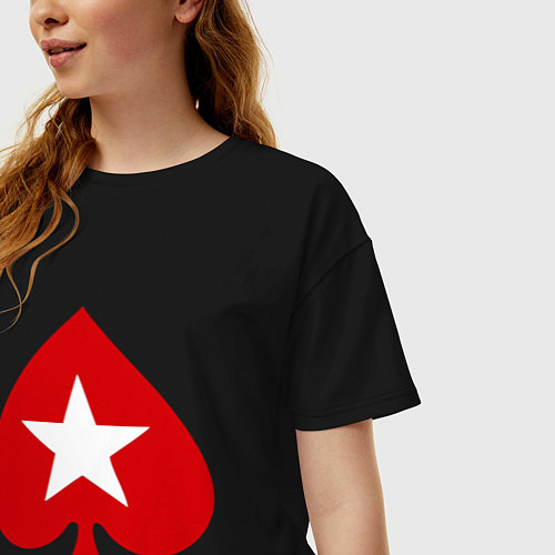 Женская футболка оверсайз Покер Пики Poker Stars / Черный – фото 3