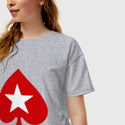 Футболка оверсайз женская Покер Пики Poker Stars, цвет: меланж — фото 2