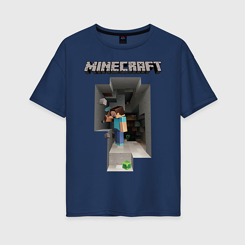 Женская футболка оверсайз Minecraft / Тёмно-синий – фото 1