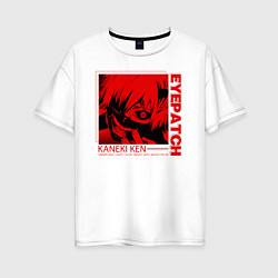 Футболка оверсайз женская Kaneki Ken Eyepatch, цвет: белый