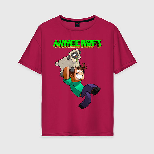 Женская футболка оверсайз Minecraft / Маджента – фото 1