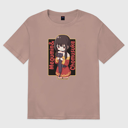 Женская футболка оверсайз Мегумин и Чомусуке / Пыльно-розовый – фото 1