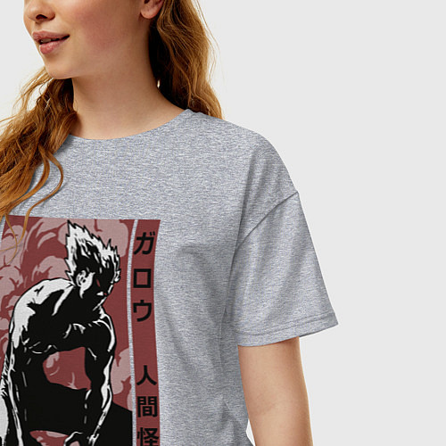 Женская футболка оверсайз Garou / Меланж – фото 3