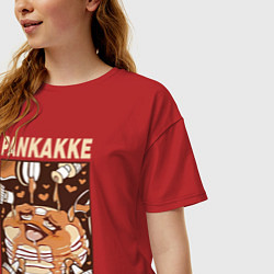 Футболка оверсайз женская Pankakke, цвет: красный — фото 2