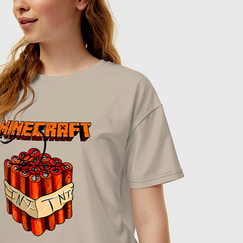 Женская футболка оверсайз Minecraft / Миндальный – фото 3