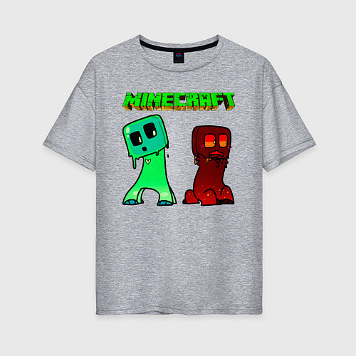 Женская футболка оверсайз Minecraft / Меланж – фото 1