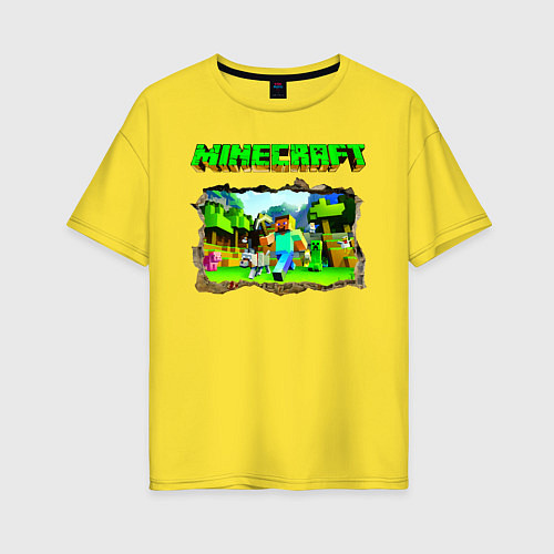 Женская футболка оверсайз Minecraft / Желтый – фото 1
