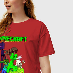 Футболка оверсайз женская Minecraft, цвет: красный — фото 2