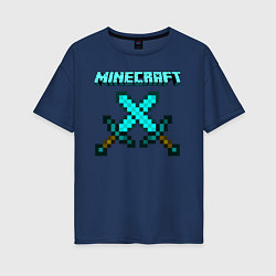Футболка оверсайз женская Minecraft, цвет: тёмно-синий
