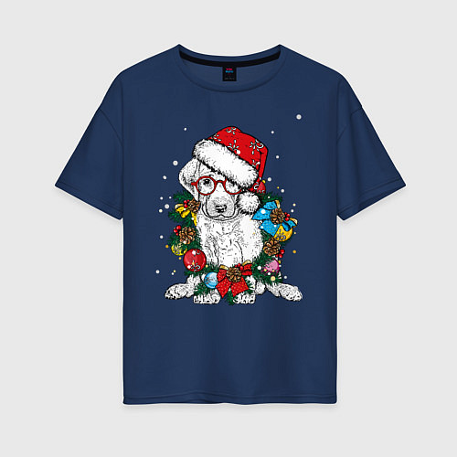 Женская футболка оверсайз ЛабриСанта / Тёмно-синий – фото 1