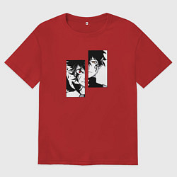 Футболка оверсайз женская Черный клевер, цвет: красный