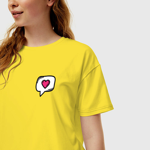 Женская футболка оверсайз Сердце / Желтый – фото 3