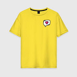 Футболка оверсайз женская Сердце, цвет: желтый