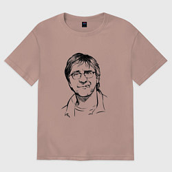 Футболка оверсайз женская Юрий Шевчук ДДТ, цвет: пыльно-розовый