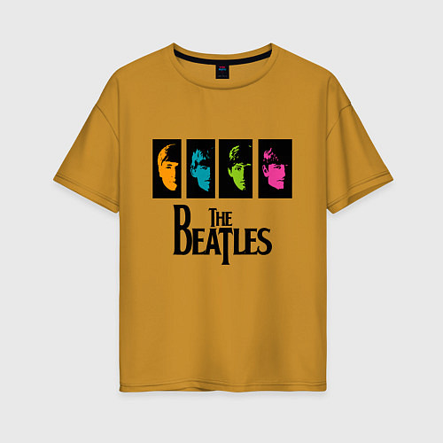 Женская футболка оверсайз Всемирный день The Beatles / Горчичный – фото 1