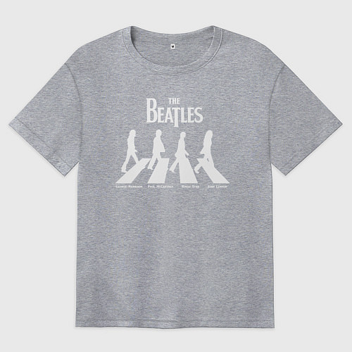 Женская футболка оверсайз The Beatles / Меланж – фото 1