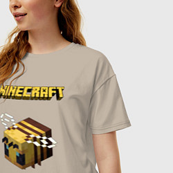 Футболка оверсайз женская Minecraft, цвет: миндальный — фото 2