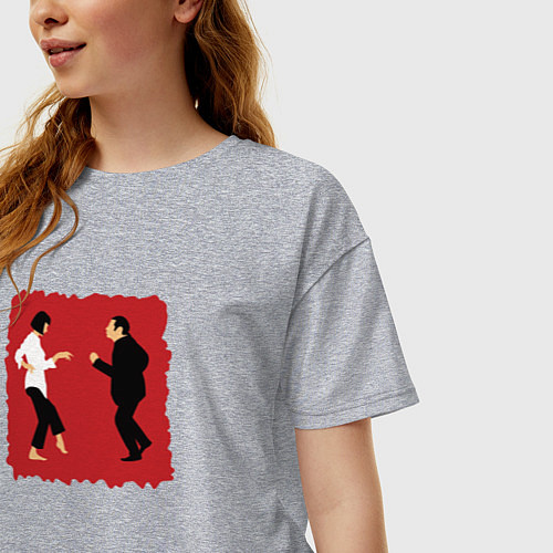 Женская футболка оверсайз Dance mia vega / Меланж – фото 3