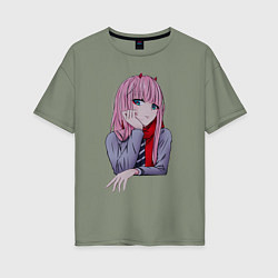 Футболка оверсайз женская Zero Two, цвет: авокадо