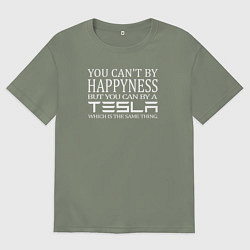 Футболка оверсайз женская Тесла счастье, цвет: авокадо