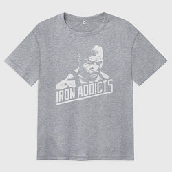 Футболка оверсайз женская Сити Флетчер Железозависимые, цвет: меланж