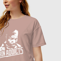 Футболка оверсайз женская Сити Флетчер Железозависимые, цвет: пыльно-розовый — фото 2