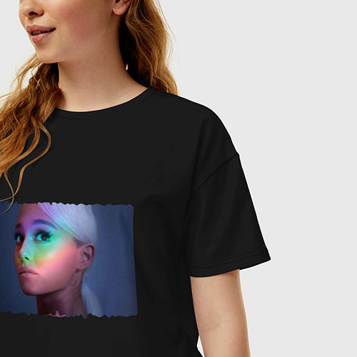 Женская футболка оверсайз Ariana Grande / Черный – фото 3