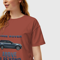 Футболка оверсайз женская Range Rover Above a Beyond, цвет: кирпичный — фото 2