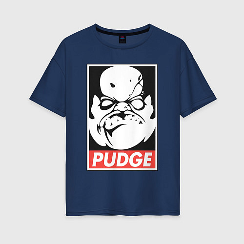 Женская футболка оверсайз Pudge Dota Пудж / Тёмно-синий – фото 1