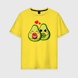 Футболка оверсайз женская Семья авокадо, цвет: желтый