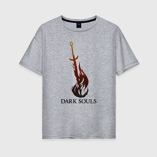 Женская футболка оверсайз Dark Souls - Bonfire / Меланж – фото 1
