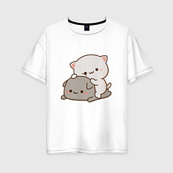 Женская футболка оверсайз Милые котики