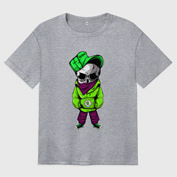 Футболка оверсайз женская Skoda Skull Z, цвет: меланж