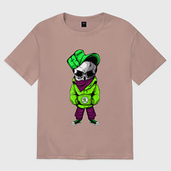 Футболка оверсайз женская Skoda Skull Z, цвет: пыльно-розовый