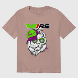 Футболка оверсайз женская Skoda RS Шкода РС Z, цвет: пыльно-розовый