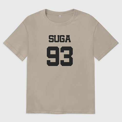 Женская футболка оверсайз BTS - Suga 93 / Миндальный – фото 1