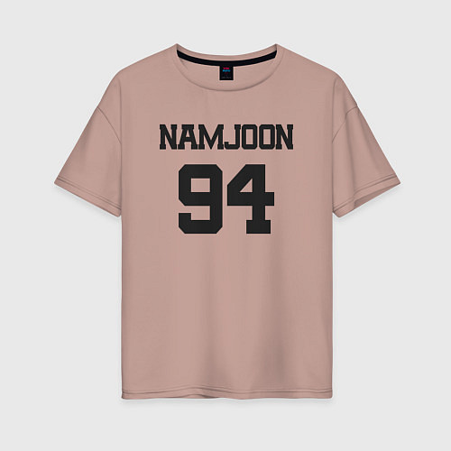 Женская футболка оверсайз BTS - Namjoon RM 94 / Пыльно-розовый – фото 1