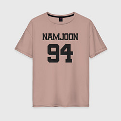 Футболка оверсайз женская BTS - Namjoon RM 94, цвет: пыльно-розовый