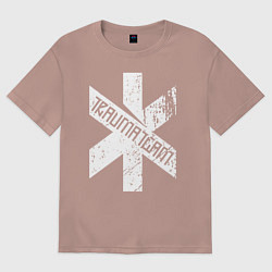 Футболка оверсайз женская TRAUMA TEAM Cyberpunk 2077, цвет: пыльно-розовый