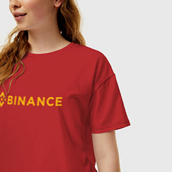 Футболка оверсайз женская BINANCE БИНАНС БИРЖА, цвет: красный — фото 2