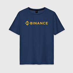 Футболка оверсайз женская BINANCE БИНАНС БИРЖА, цвет: тёмно-синий