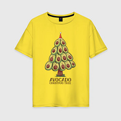 Женская футболка оверсайз Avocado Christmas Tree