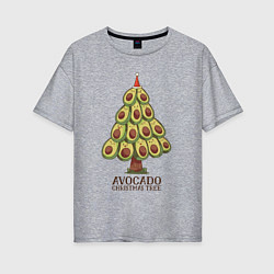 Женская футболка оверсайз Avocado Christmas Tree