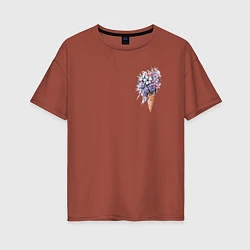 Женская футболка оверсайз Цветочное мороженое