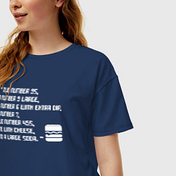 Футболка оверсайз женская Grand Theft Auto FAST FOOD - Big Smoke meme, цвет: тёмно-синий — фото 2