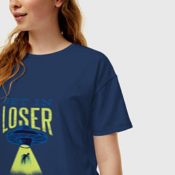 Футболка оверсайз женская Get In Loser, цвет: тёмно-синий — фото 2