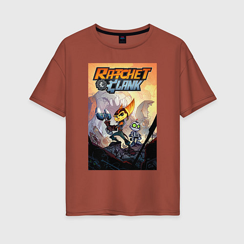 Женская футболка оверсайз Ratchet & Clank / Кирпичный – фото 1