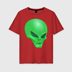 Футболка оверсайз женская Инопланетянин, цвет: красный