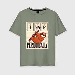 Футболка оверсайз женская I Nap Periodically, цвет: авокадо